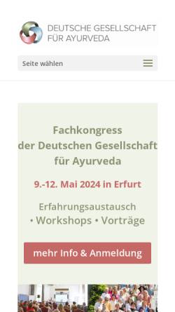Vorschau der mobilen Webseite www.ayurveda.de, Deutsche Gesellschaft für Ayurveda