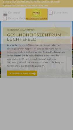 Vorschau der mobilen Webseite www.ayur-veda-luechtefeld.de, Gesundheitszentrum Lüchtefeld
