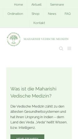 Vorschau der mobilen Webseite ayurveda.at, Maharishi Ayurveda in Österreich