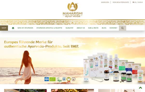 Vorschau von www.ayurveda-produkte.de, Maharishi Ayurveda Produkte - Deutschland