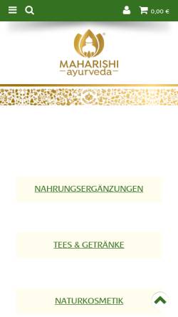 Vorschau der mobilen Webseite www.ayurveda-produkte.de, Maharishi Ayurveda Produkte - Deutschland
