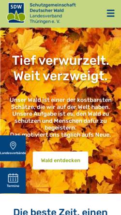 Vorschau der mobilen Webseite www.sdw-thueringen.de, Schutzgemeinschaft Deutscher Wald - Landesverband Thüringen e.V.