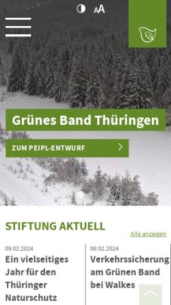 Vorschau der mobilen Webseite www.stiftung-naturschutz-thueringen.de, Stiftung Naturschutz Thüringen