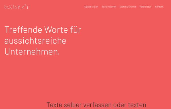 Vorschau von www.texter.ch, Stefan Scherrer, dipl. Werbetexter und PR-Redakteur