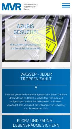 Vorschau der mobilen Webseite www.mvr-hh.de, MVR - Müllverwertung Rugenberger Damm