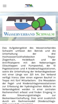 Vorschau der mobilen Webseite wasserverband-schwalm.de, Wasserverband Schwalm