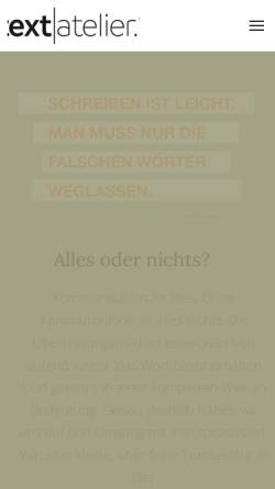 Vorschau der mobilen Webseite www.textatelier.ch, Textatelier - Thorsten Kaletsch