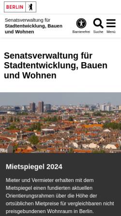 Vorschau der mobilen Webseite www.stadtentwicklung.berlin.de, Digitaler Umweltatlas - Senatsverwaltung für Stadtentwicklung