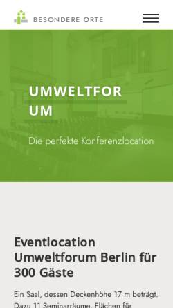 Vorschau der mobilen Webseite www.umweltforum-berlin.de, Umweltforum Berlin