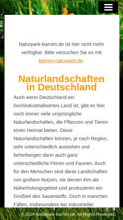 Vorschau der mobilen Webseite www.naturpark-barnim.de, Naturpark Barnim