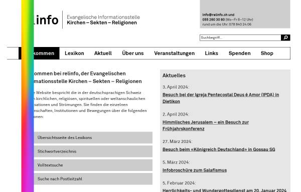 Evangelische Informationsstelle Kirchen - Sekten - Religionen