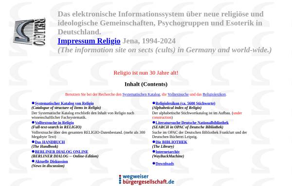 Vorschau von www.religio.de, Religio
