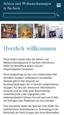 Vorschau der mobilen Webseite www.sekten-sachsen.de, Sekten in Sachsen