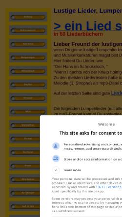 Vorschau der mobilen Webseite www.lumpenlieder.de, Lustige liederliche Lieder, Lumpenlieder