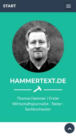 Vorschau der mobilen Webseite www.hammertext.de, Freier Texter - Thomas Hammer