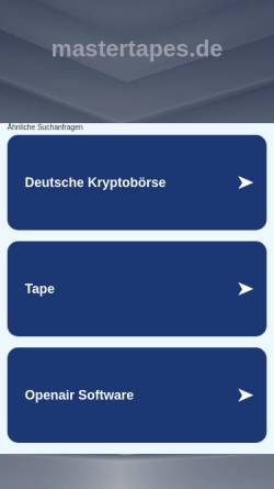 Vorschau der mobilen Webseite www.mastertapes.de, Mastertapes