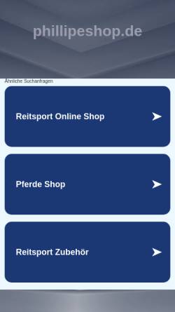 Vorschau der mobilen Webseite www.phillipeshop.de, Phillipe-Shop - Uwe Pallme-König