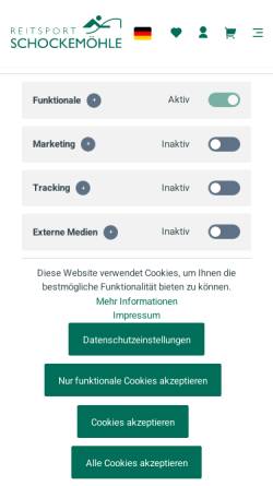 Vorschau der mobilen Webseite schockemoehle.net, Reitsport Schockemöhle GmbH, Mühlen