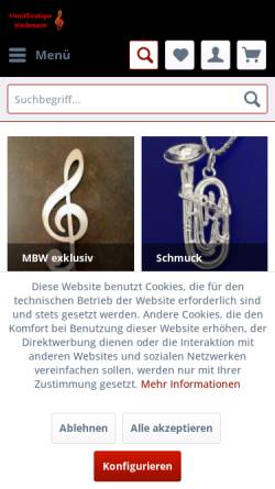 Vorschau der mobilen Webseite www.musikboutique-wiedemann.de, Musikboutique Wiedemann, Rainer Wiedemann