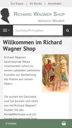 Vorschau der mobilen Webseite www.richard-wagner-shop.de, Richard Wagner Shop, Sven Fricke