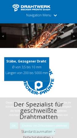 Vorschau der mobilen Webseite drahtwerk-bp.de, Becker & Bläser Draht GmbH