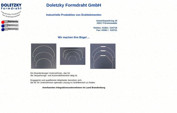 Vorschau von www.doletzky-formdraht.de, Doletzky Formdraht e. K.