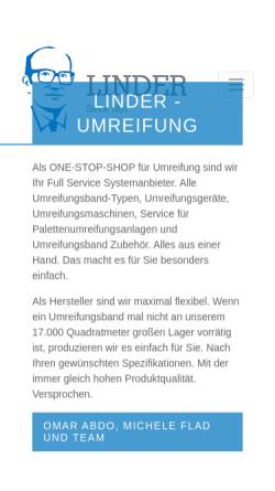 Vorschau der mobilen Webseite linder-strapping.com, Draht Linder GmbH
