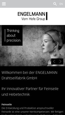 Vorschau der mobilen Webseite engelmann-online.de, Engelmann Drahtseilfabrik GmbH