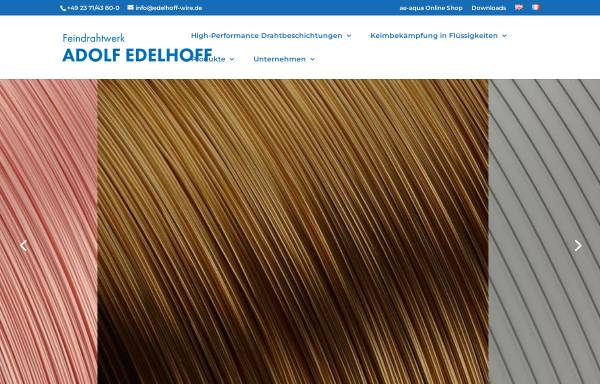 Vorschau von www.edelhoff-wire.de, Feindrahtwerk Adolf Edelhoff GmbH & Co. KG