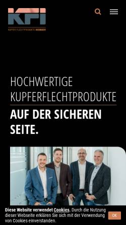 Vorschau der mobilen Webseite www.kf-insinger.de, KF-Insinger Kupfer Flechtprodukte Andreas Insinger