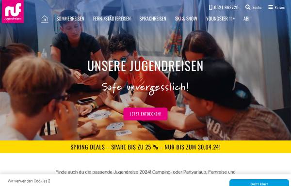 Vorschau von www.ruf.de, RUF Jugendreisen Trend Touristik GmbH