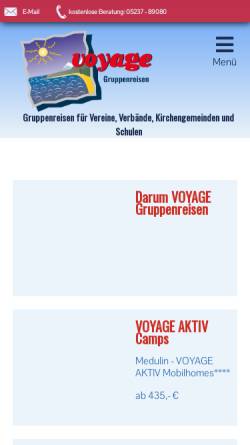 Vorschau der mobilen Webseite www.voyage-gruppenreisen.de, Voyage-Gruppenreisen