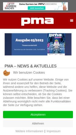 Vorschau der mobilen Webseite www.p-m-a.de, PMA Production Management