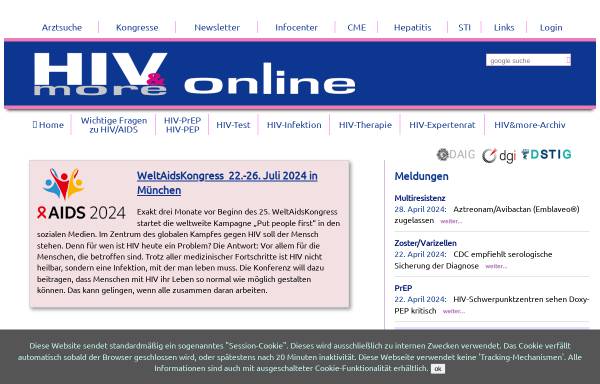 Vorschau von www.hivandmore.de, HIV & More