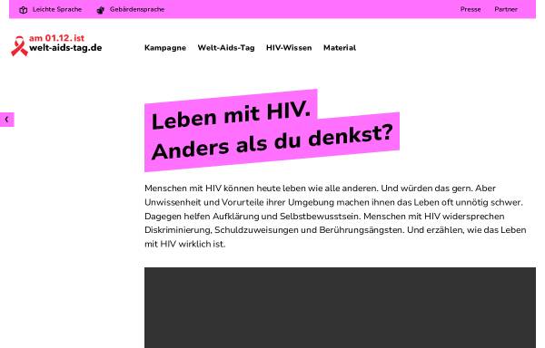 Vorschau von www.welt-aids-tag.de, Welt-Aids-Tag.de - Gemeinsam gegen Aids