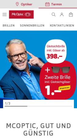 Vorschau der mobilen Webseite mcoptic.ch, McOptik