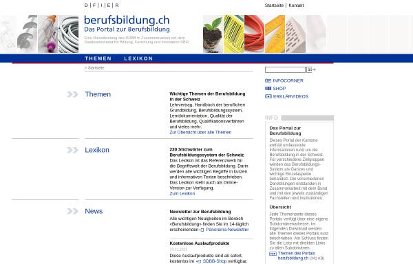 Vorschau von www.berufsbildung.ch, Berufsbildung.ch