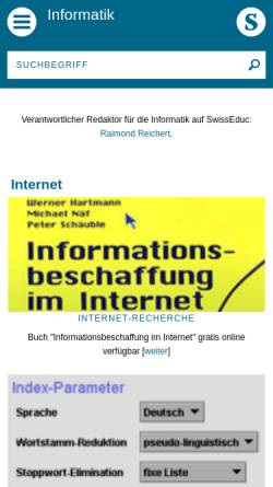 Vorschau der mobilen Webseite swisseduc.ch, Internet-Kompetenz