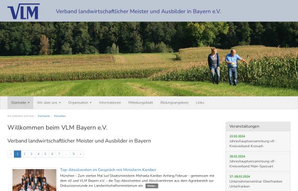 Vorschau von vlm-bayern.net, Verband Landwirtschaftsmeister und Ausbilder in Bayern (VLM) e.V.