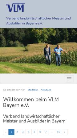 Vorschau der mobilen Webseite vlm-bayern.net, Verband Landwirtschaftsmeister und Ausbilder in Bayern (VLM) e.V.