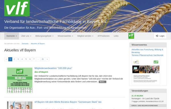 Vorschau von www.vlf-bayern.de, Verband für landwirtschaftliche Fachbildung in Bayern e.V.