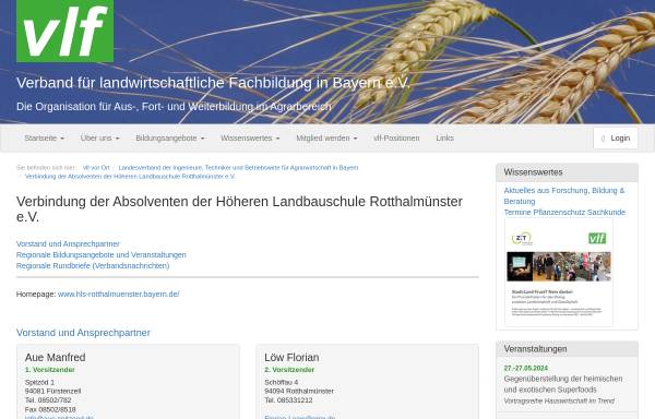 Vorschau von www.vlf-bayern.de, Verbindung der Absolventen der Höheren Landbauschule Rotthalmünster