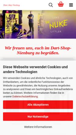 Vorschau der mobilen Webseite www.dart-shop-nienburg.de, Dart-shop-nienburg.de, Rainer Drees