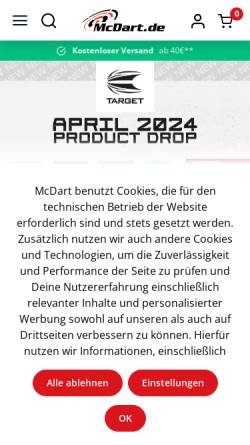 Vorschau der mobilen Webseite www.mcdart.de, McDart, Ralf Rademacher