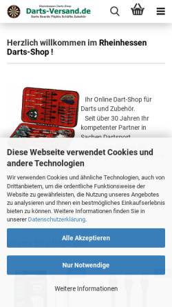 Vorschau der mobilen Webseite www.darts-versand.de, Rheinhessen Darts-Shop