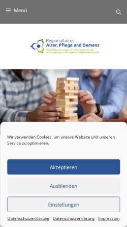 Vorschau der mobilen Webseite www.demenz-service-nrw.de, Demenz-Service NRW
