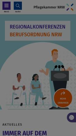 Vorschau der mobilen Webseite www.pflegekammer-nrw.de, Förderverein Pflegekammer NRW