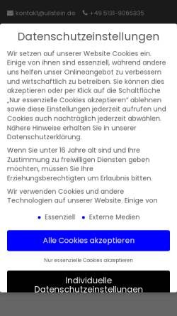 Vorschau der mobilen Webseite www.ulistein.de, Stein, Uli