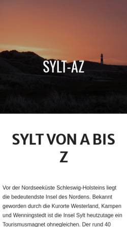 Vorschau der mobilen Webseite www.sylt-az.de, Sylt von A-Z