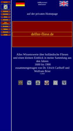 Vorschau der mobilen Webseite www.delfter-fliese.de, Delfter Fliesen